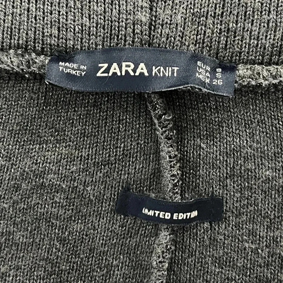 Zara/ Limited edition/ Knit/ Metallic black/  Silver/ High rise/ Leggings - Picture 4 of 8